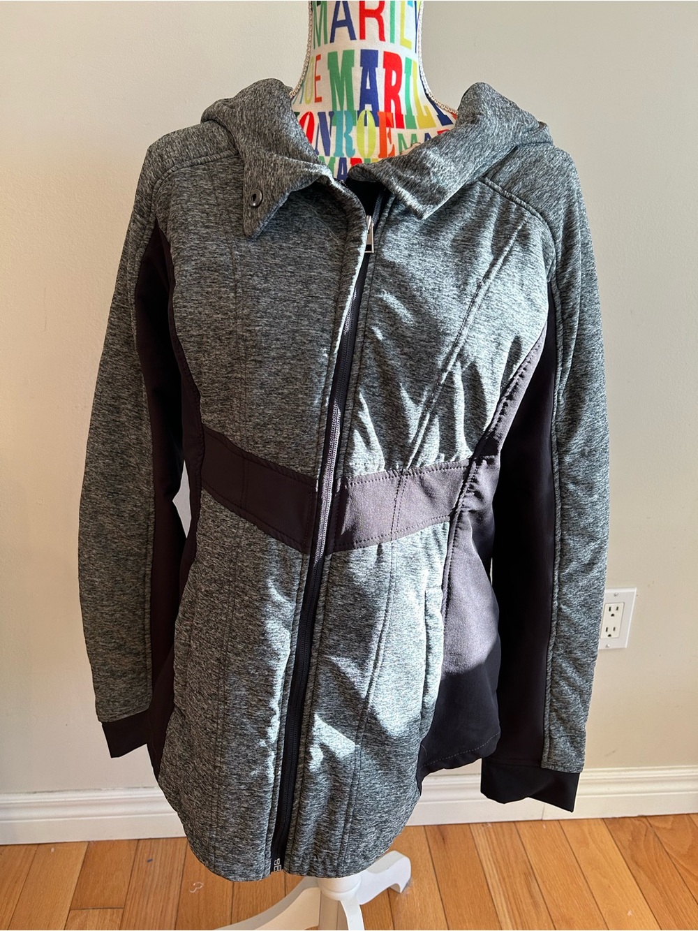 90 Degree By Reflex Hooded Jacket in Gray and Black